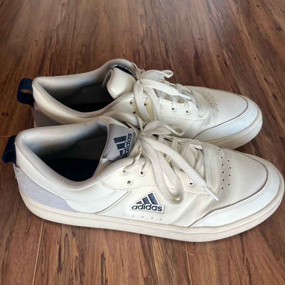 Adidas Men's White and Blue Athletic Shoes